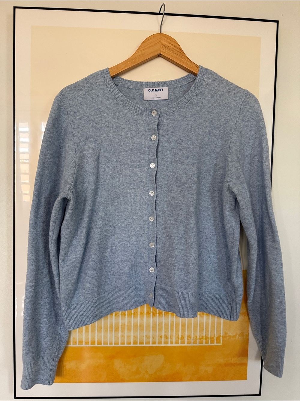 Old Navy Light Blue SoSoft Button-Up Crewneck Cardigan